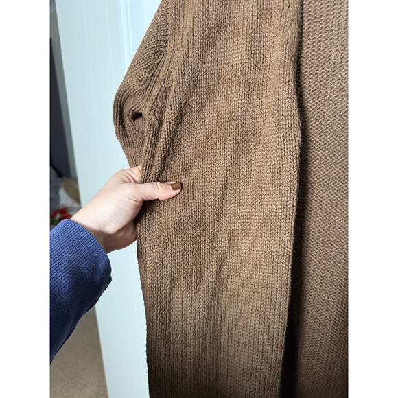 Vintage Zanone Silk Slouchy Oversized Brown Cardigan Sweater Women's Medium - Picture 4 of 7